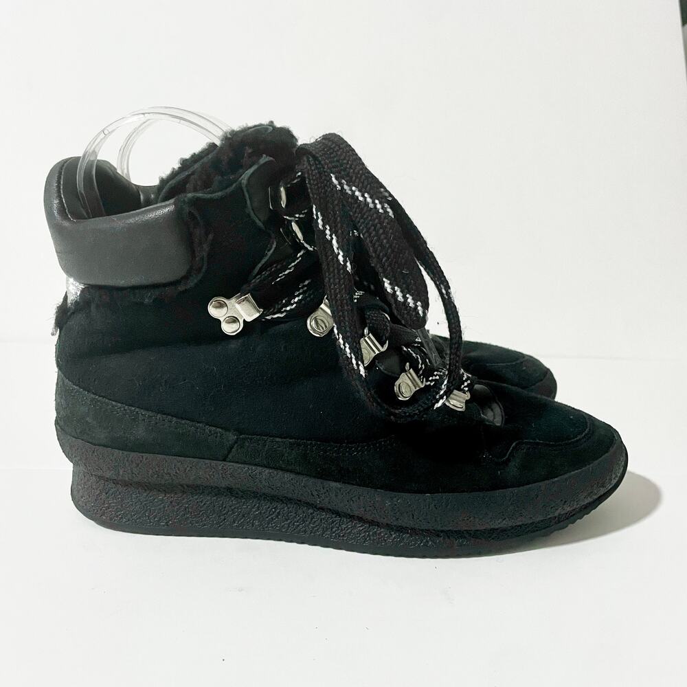Isabel Marant Outdoor Sherpa Black Boots Hiking Winter Brendta Suede Lug Sole 38 - Picture 5 of 15